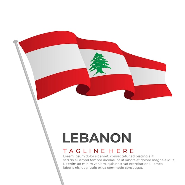 Plantilla vector Líbano bandera diseño moderno