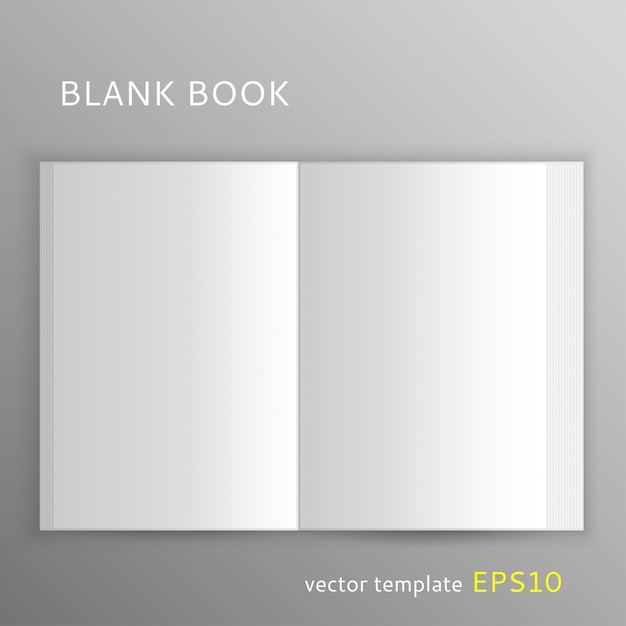 Vector plantilla de vector de libro abierto en blanco