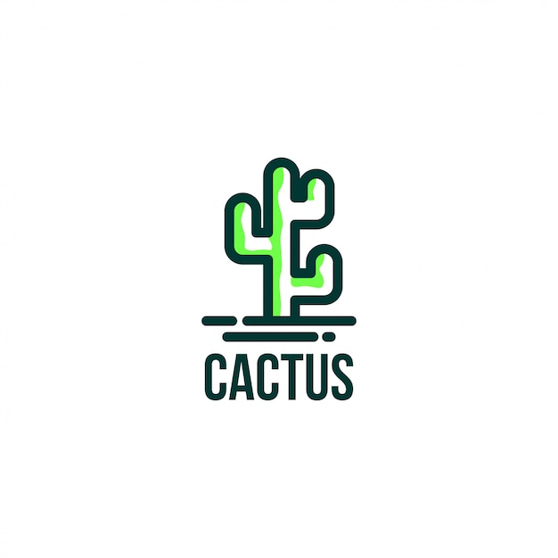 Plantilla de vector logo cactus