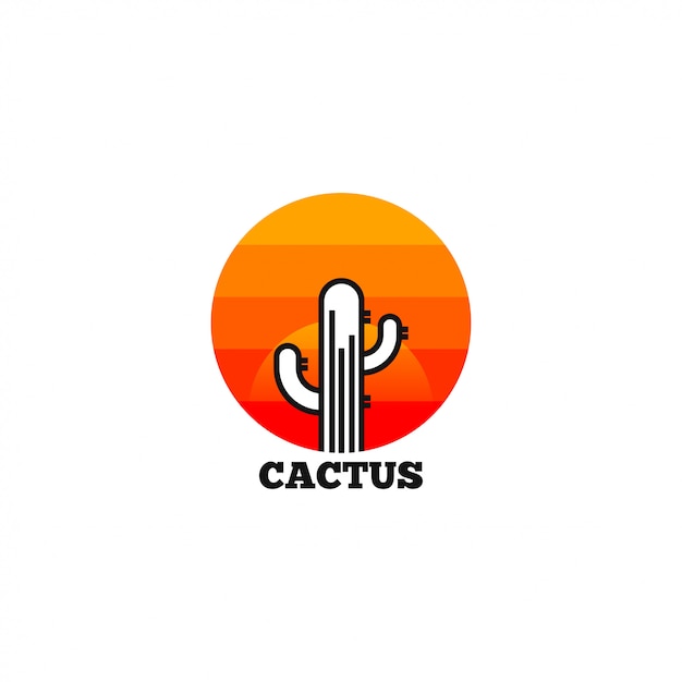 Plantilla de vector logo cactus