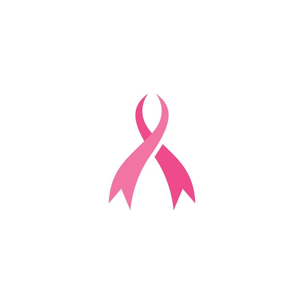 Plantilla de vector de logo de cinta de conciencia de cáncer de mama