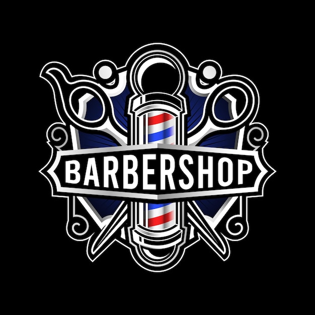 plantilla de vector de logotipo de barbería editable