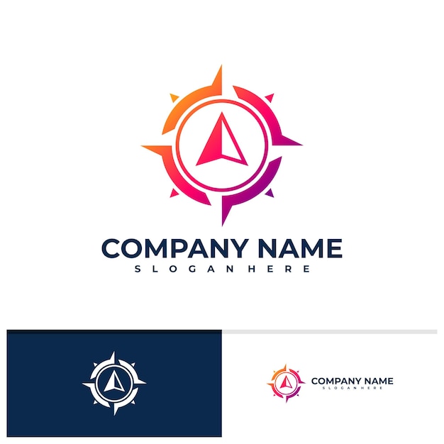 Plantilla de vector de logotipo de brújula Conceptos de diseño de logotipo de brújula creativa