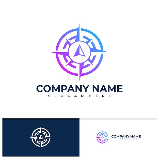 Plantilla de vector de logotipo de brújula Conceptos de diseño de logotipo de brújula creativa