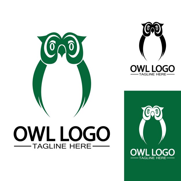 PLANTILLA DE VECTOR DE LOGOTIPO DE BÚHO