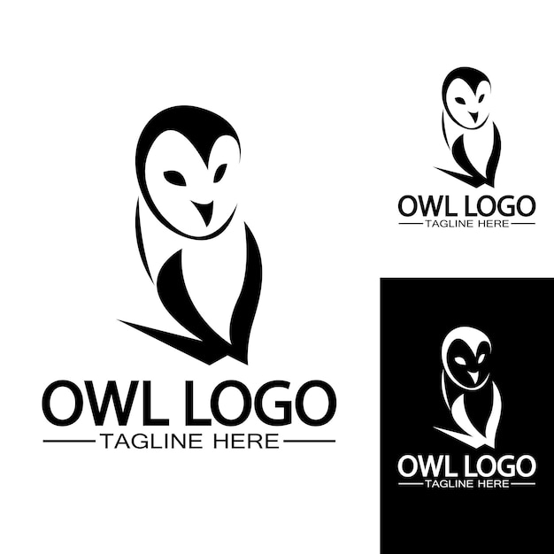 PLANTILLA DE VECTOR DE LOGOTIPO DE BÚHO