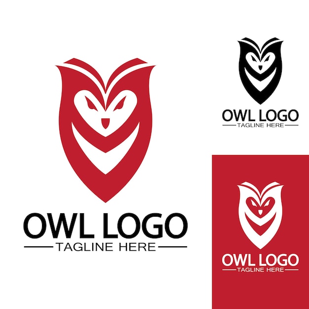 PLANTILLA DE VECTOR DE LOGOTIPO DE BÚHO