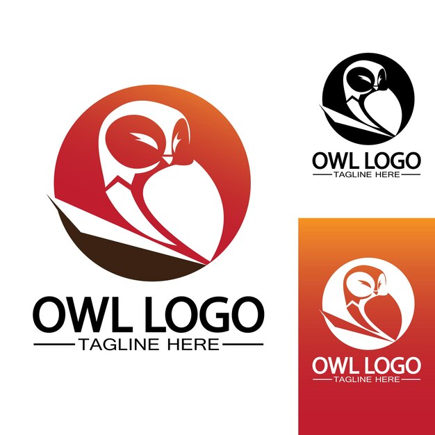 PLANTILLA DE VECTOR DE LOGOTIPO DE BÚHO