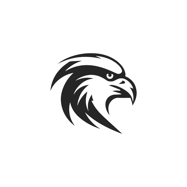 Plantilla de vector de logotipo de cabeza de halcón moderno Plantilla de logotipo de cabeza de halcón creativo minimalista limpio