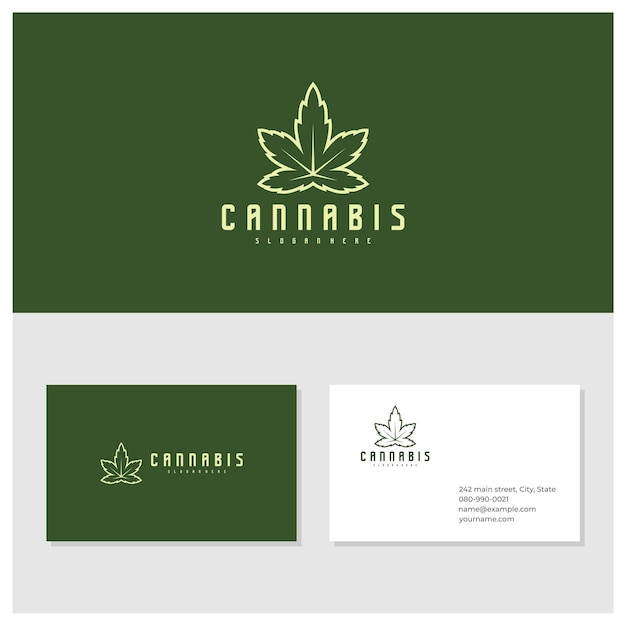 Plantilla de vector de logotipo de cannabis conceptos creativos de diseño de logotipo de cannabis