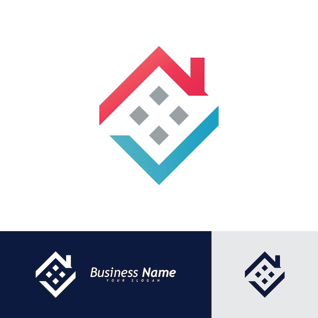 Plantilla de vector de logotipo de casa Creative Real estate y plantilla de logotipo de icono de construcción de viviendas