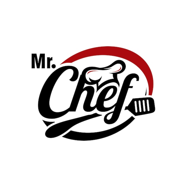 Vector plantilla de vector de logotipo de chef de cocina