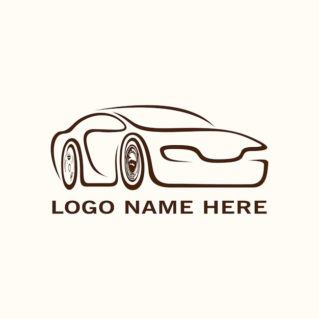 Vector plantilla de vector de logotipo de coche de contorno