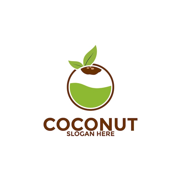 Plantilla de vector de logotipo de coco Conceptos de diseño de logotipo de coco creativo Símbolo de icono Ilustración