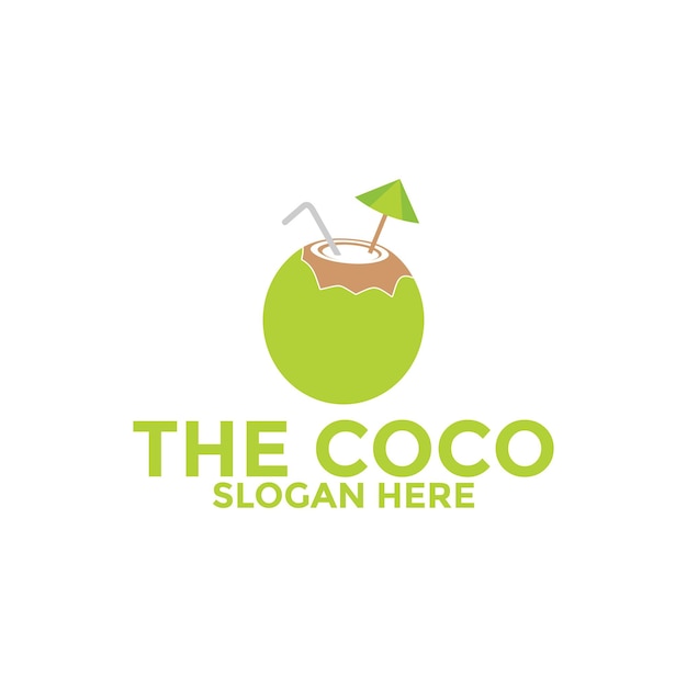 Plantilla de vector de logotipo de coco Conceptos de diseño de logotipo de coco creativo Símbolo de icono Ilustración