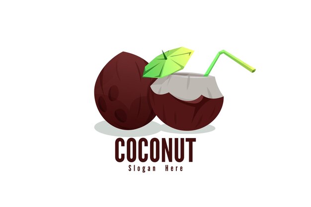 plantilla de vector de logotipo de coco