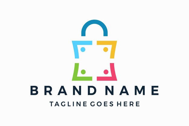 plantilla de vector de logotipo de compras humanas