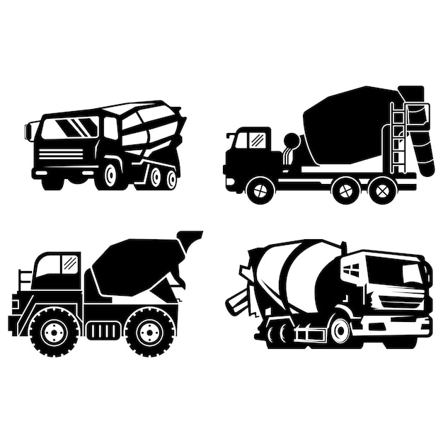 Plantilla de vector de logotipo de construcción de camiones hormigonera