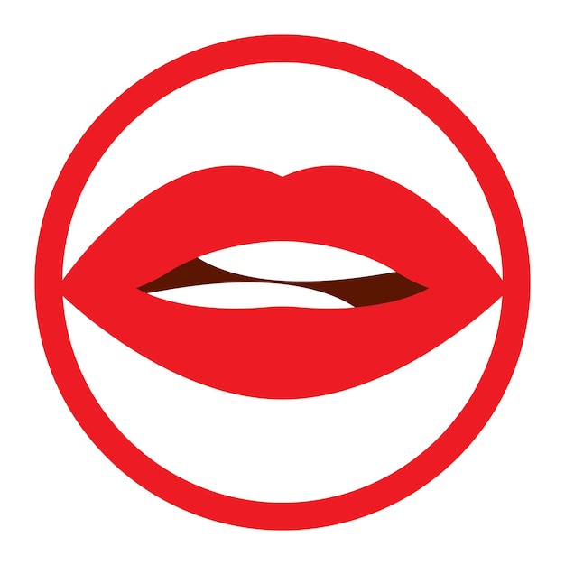 Plantilla de vector de logotipo cosmético de icono de labios