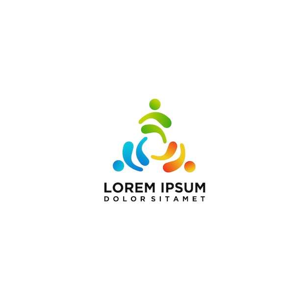 Plantilla de vector de logotipo de cuidado de personas Conceptos de diseño de logotipo de cuidado de personas creativas