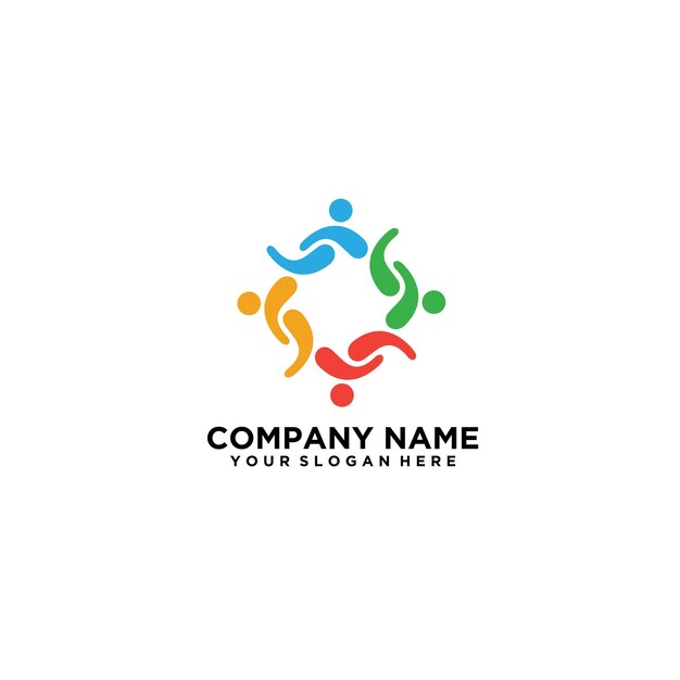 Plantilla de vector de logotipo de cuidado de personas Conceptos de diseño de logotipo de cuidado de personas creativas