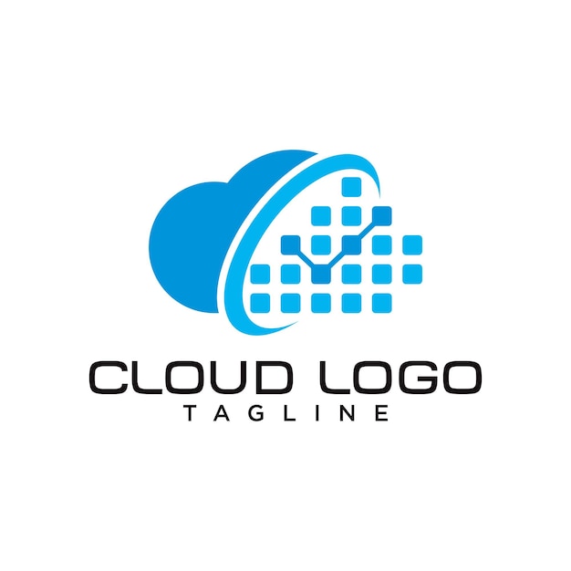 Plantilla de vector de logotipo de datos en la nube