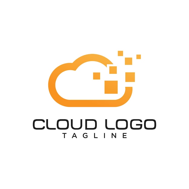 Plantilla de vector de logotipo de datos en la nube