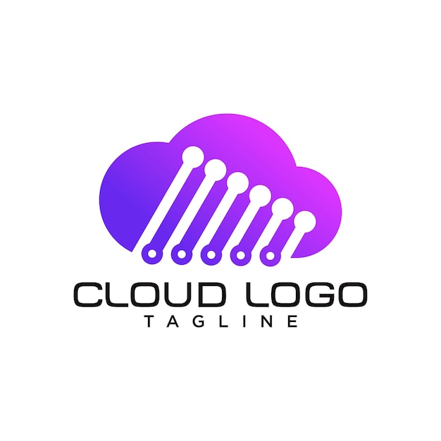 Plantilla de vector de logotipo de datos en la nube