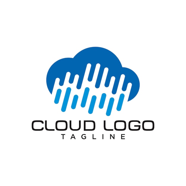 Plantilla de vector de logotipo de datos en la nube