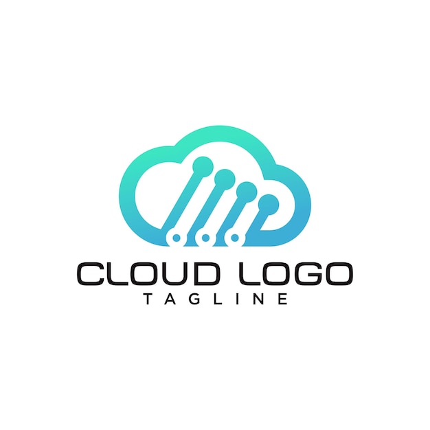 Plantilla de vector de logotipo de datos en la nube