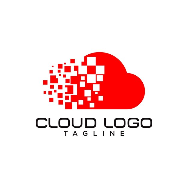 Plantilla de vector de logotipo de datos en la nube