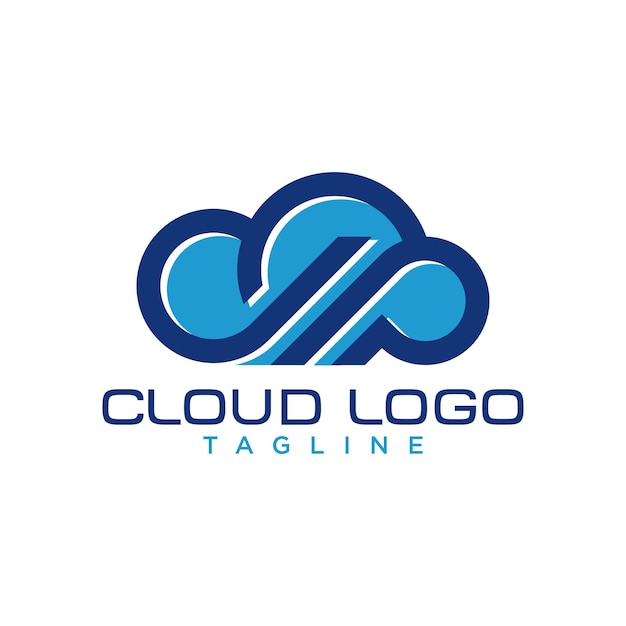 Plantilla de vector de logotipo de datos en la nube