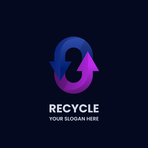 Plantilla de vector de logotipo de empresa colorida de forma de reciclaje