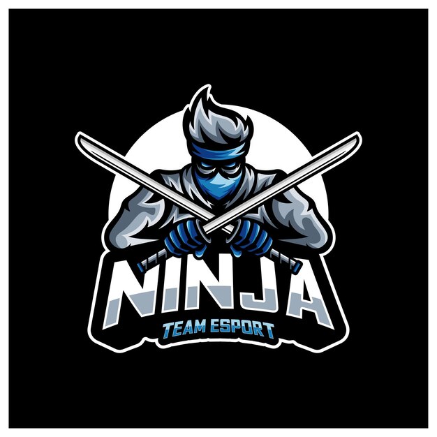 Plantilla de vector de logotipo de esport de mascota ninja Conceptos de diseño de logotipo de Ninja creativo