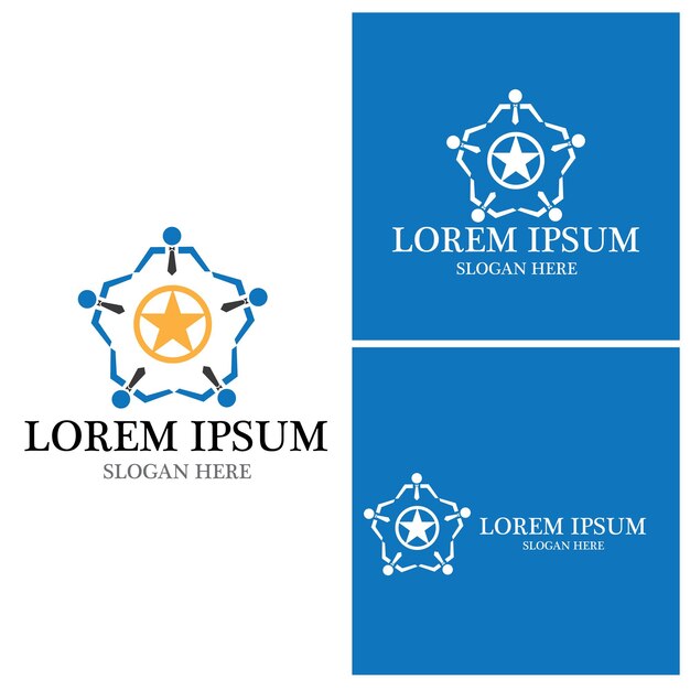 Plantilla de vector de logotipo de éxito de personas de negocios