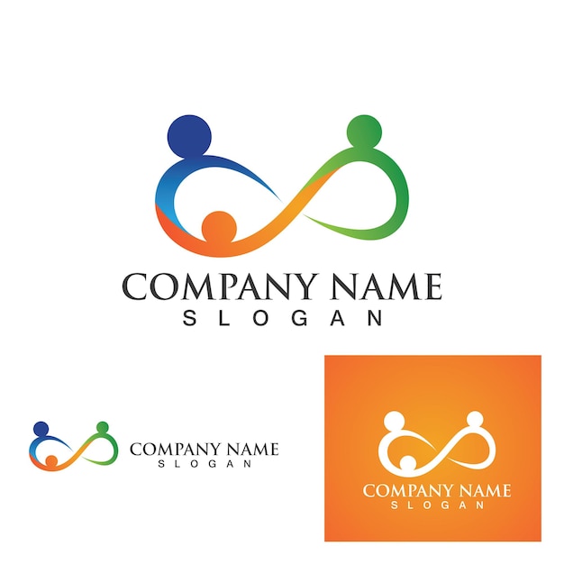 Plantilla de vector de logotipo de Family Care Infinity