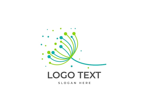 Plantilla de vector de logotipo de flor de diente de león
