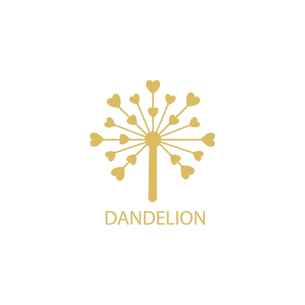 Plantilla de vector de logotipo de flor de diente de león