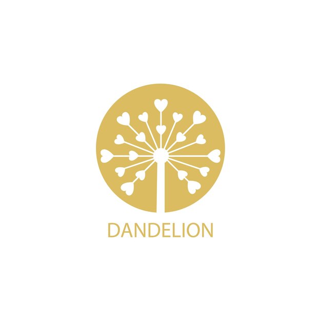 Plantilla de vector de logotipo de flor de diente de león