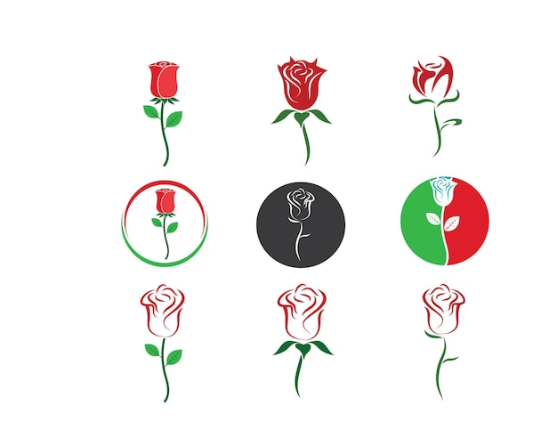 Plantilla de vector de logotipo de flor rosa