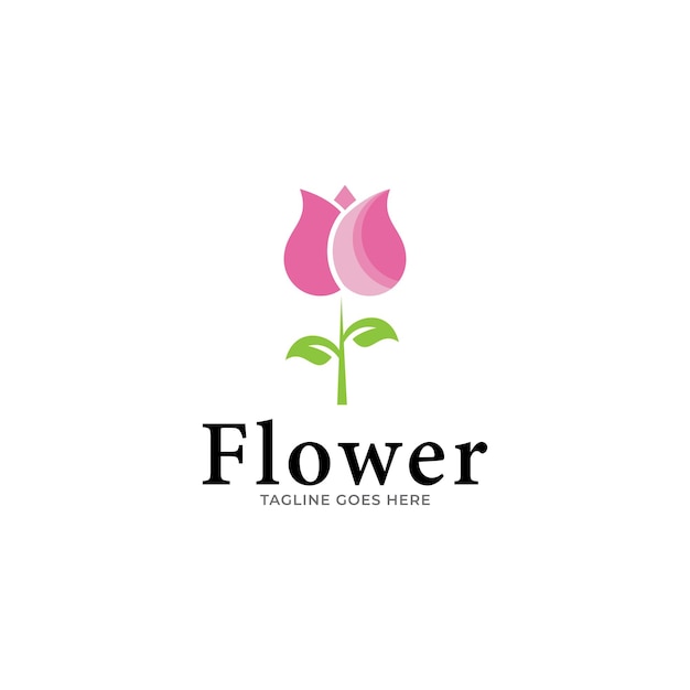 plantilla de vector de logotipo de flor rosa