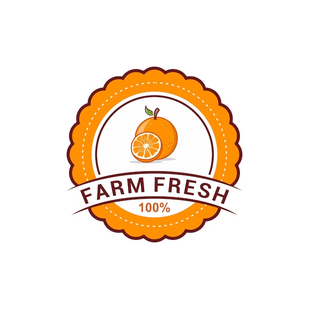 Plantilla de vector de logotipo de fruta naranja