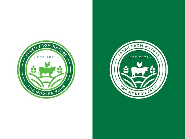 Plantilla de vector de logotipo de granja
