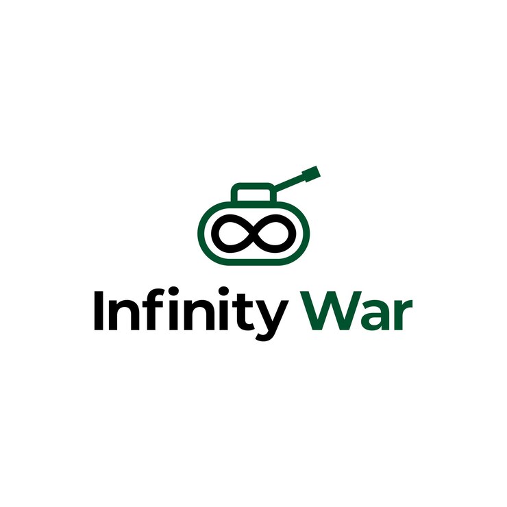 Plantilla de vector de logotipo de guerra infinita