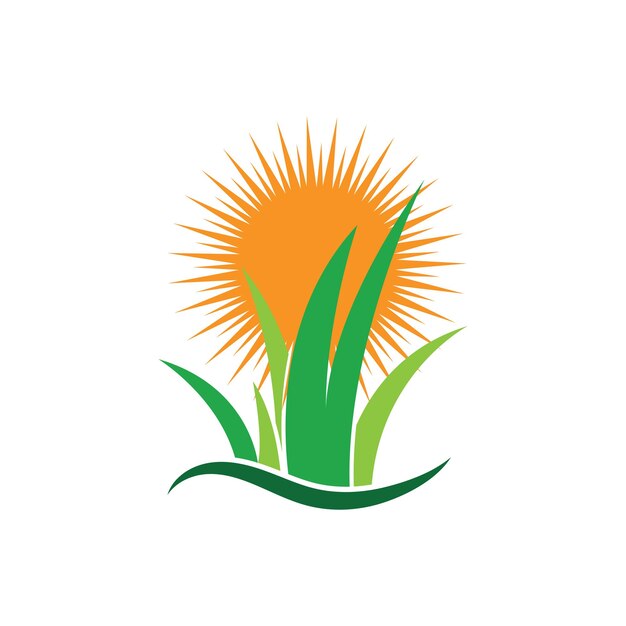 Plantilla de vector de logotipo de hierba