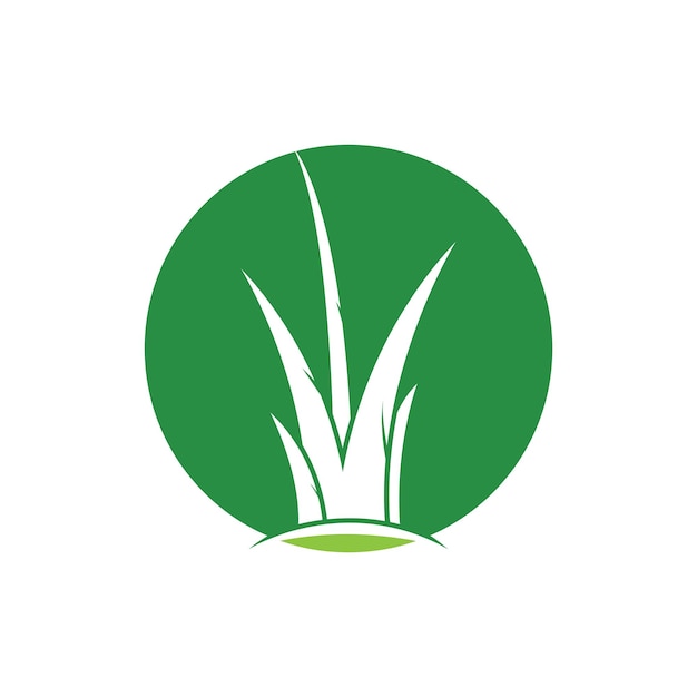 Plantilla de vector de logotipo de hierba