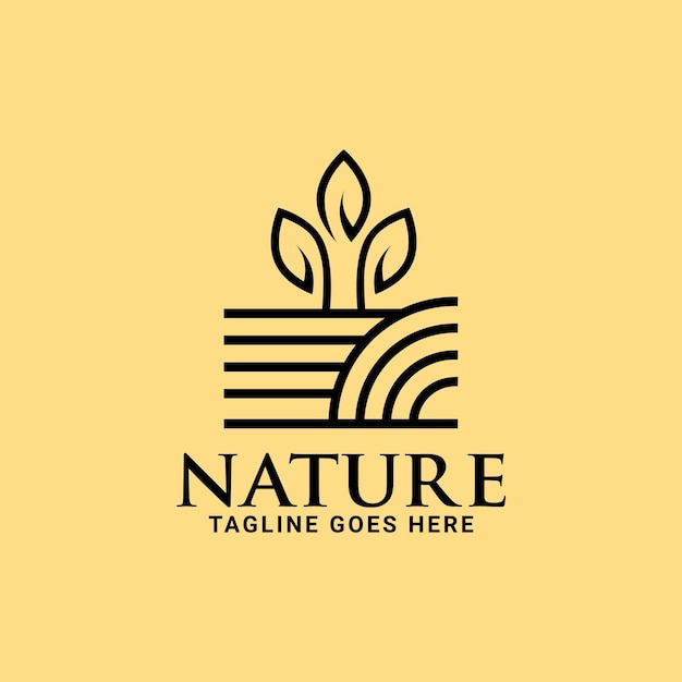 plantilla de vector de logotipo de hoja de naturaleza