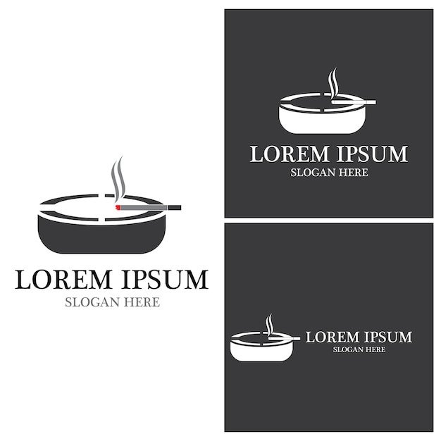 Plantilla de vector de logotipo de humo de cenicero