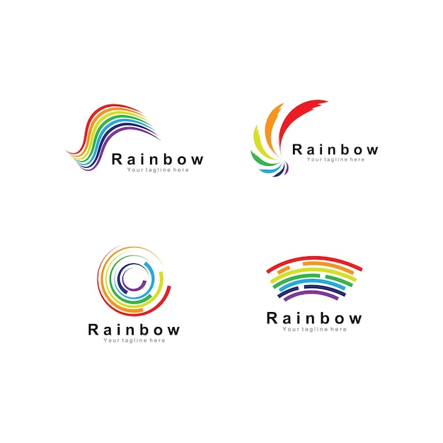 Plantilla de vector de logotipo de icono de arco iris