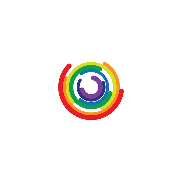 Plantilla de vector de logotipo de icono de arco iris